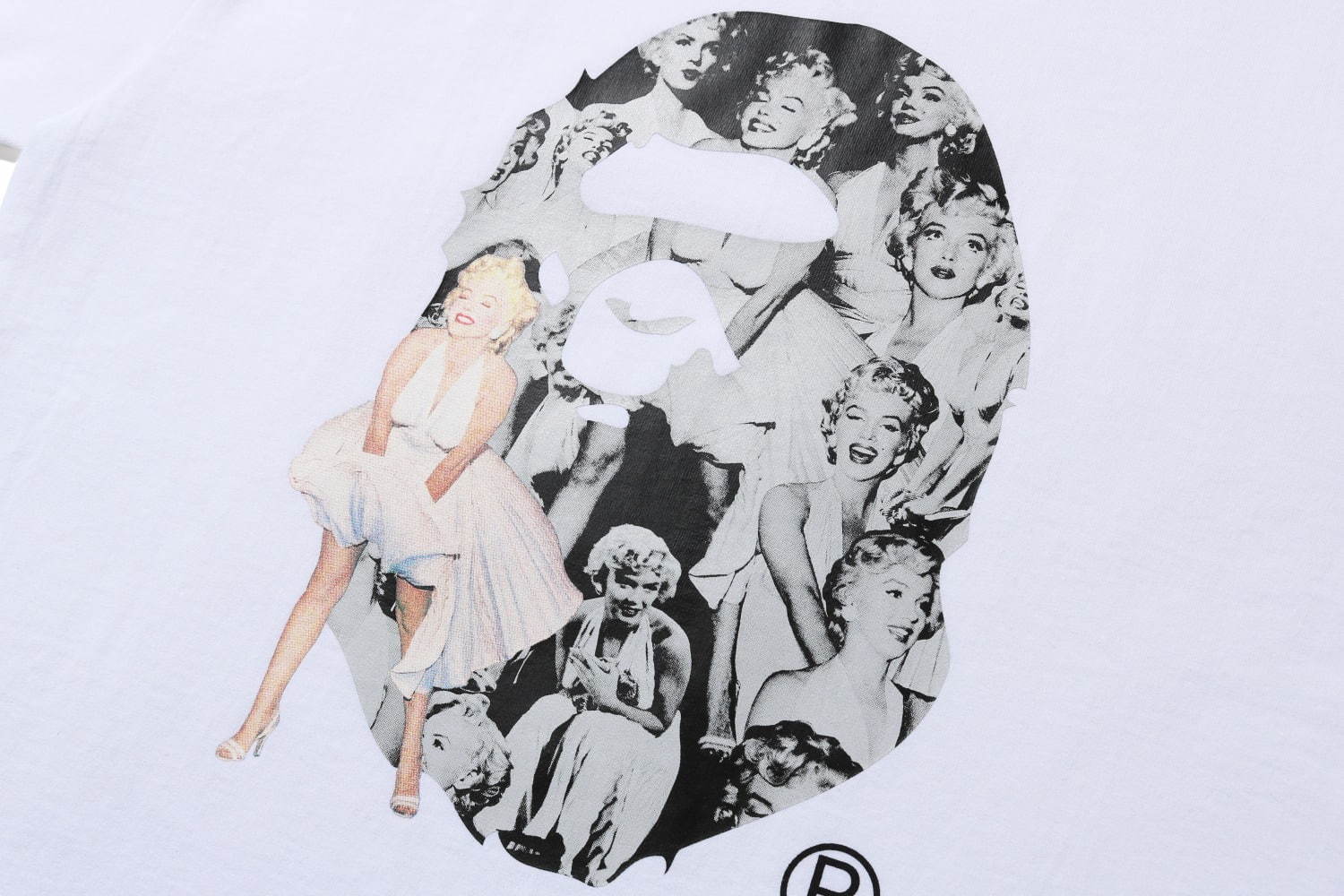 ベイプ×マリリン・モンローのコラボTシャツ、ポートレート写真にカモ柄 