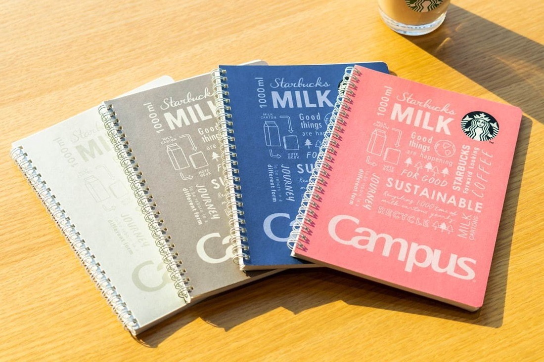スターバックス×コクヨの「キャンパスリングノート」ミルクパック由来の再生紙を使用 - ファッションプレス