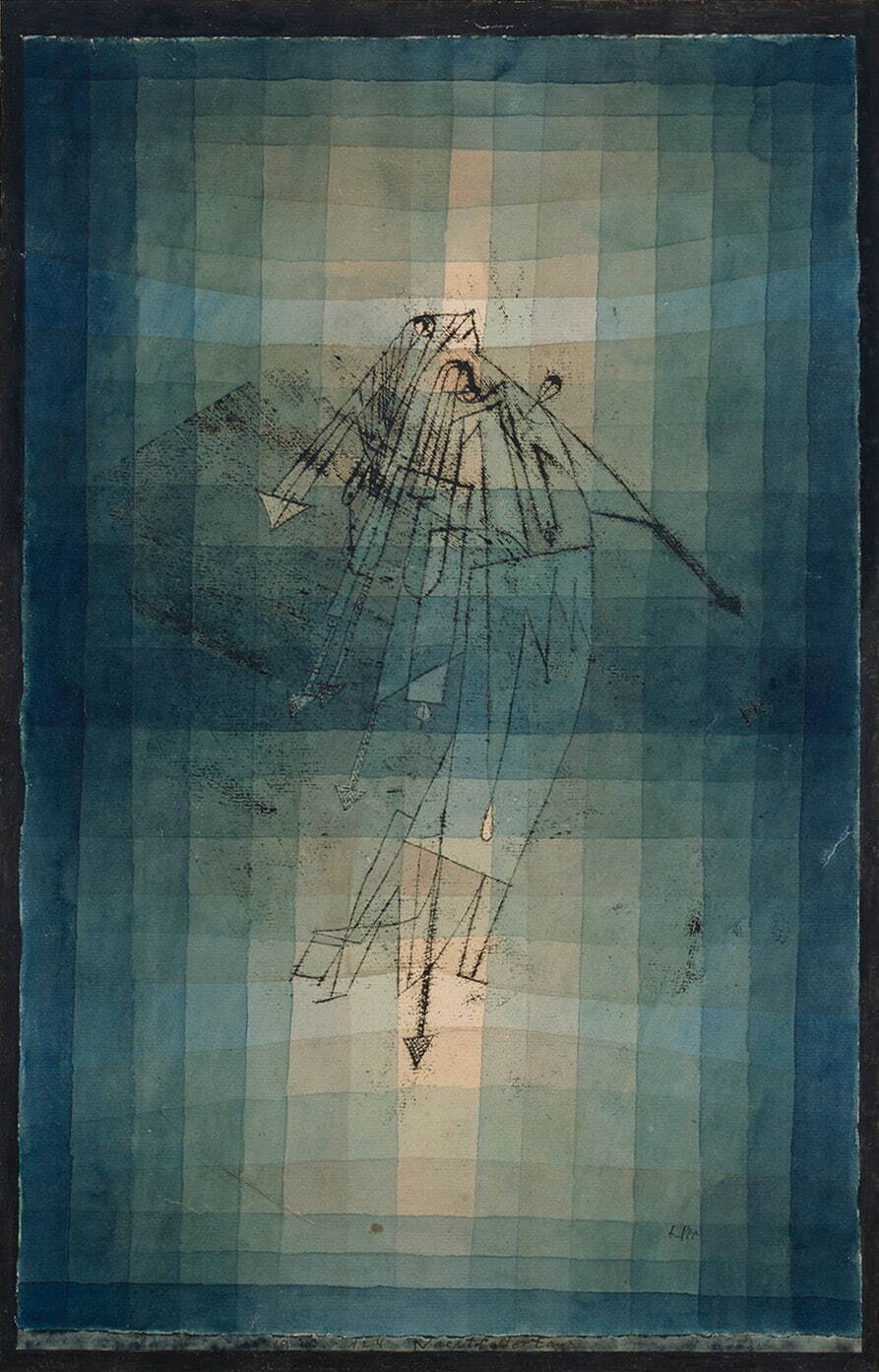 パウル・クレー《蛾の踊り》1923年 油彩転写・鉛筆・水彩、紙 愛知県美術館