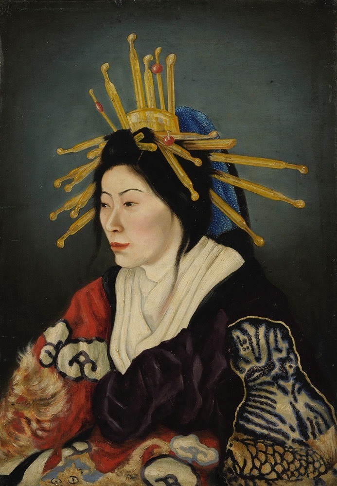 重要文化財 高橋由一画「美人(花魁)」油彩 1872(明治5)年 東京藝術大学蔵