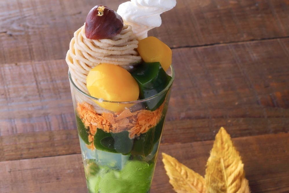 日本茶｜京都・伊藤久右衛門「抹茶モンブランパフェ」渋皮栗アイス入り、紅葉イメージの「もみじ抹茶パフェ」も