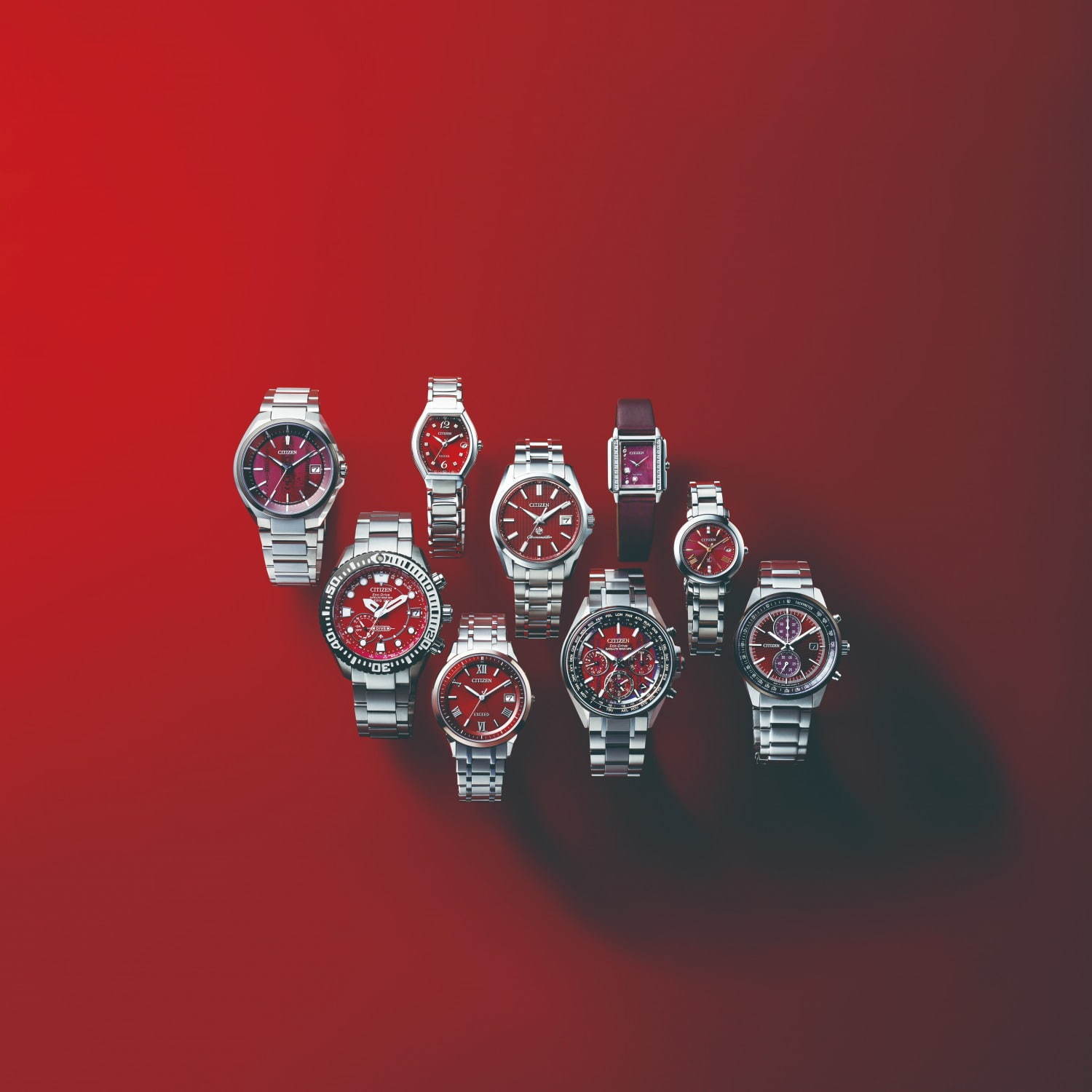 シチズン 情熱の赤 テーマの新作腕時計9型 赤い文字板に 星 や高層ビル群などデザイン ファッションプレス