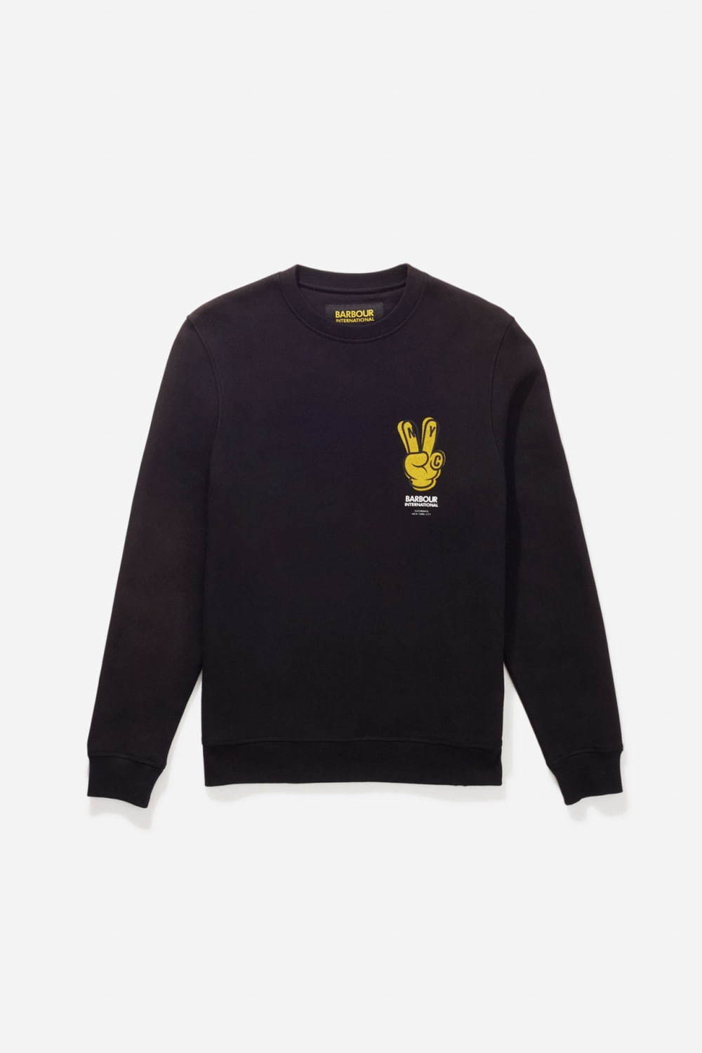 サタデーズ ニューヨークシティ×バブアー、オリジナルタグ入りバイカージャケット＆ピースサインTシャツ｜写真1