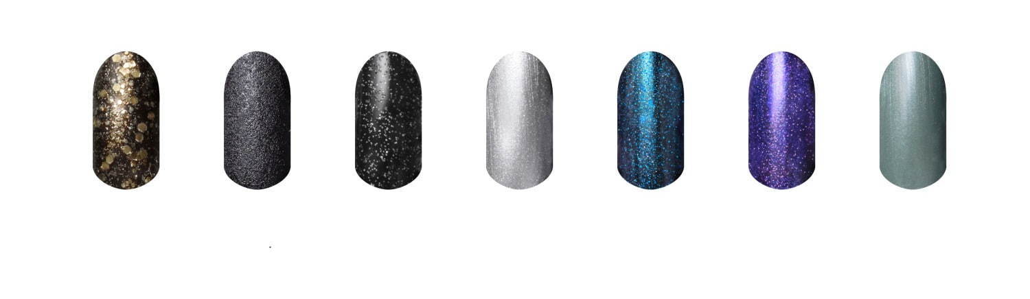 左から)ネイルカラー 020、021、022、023、108、211、911 各1,800円+税