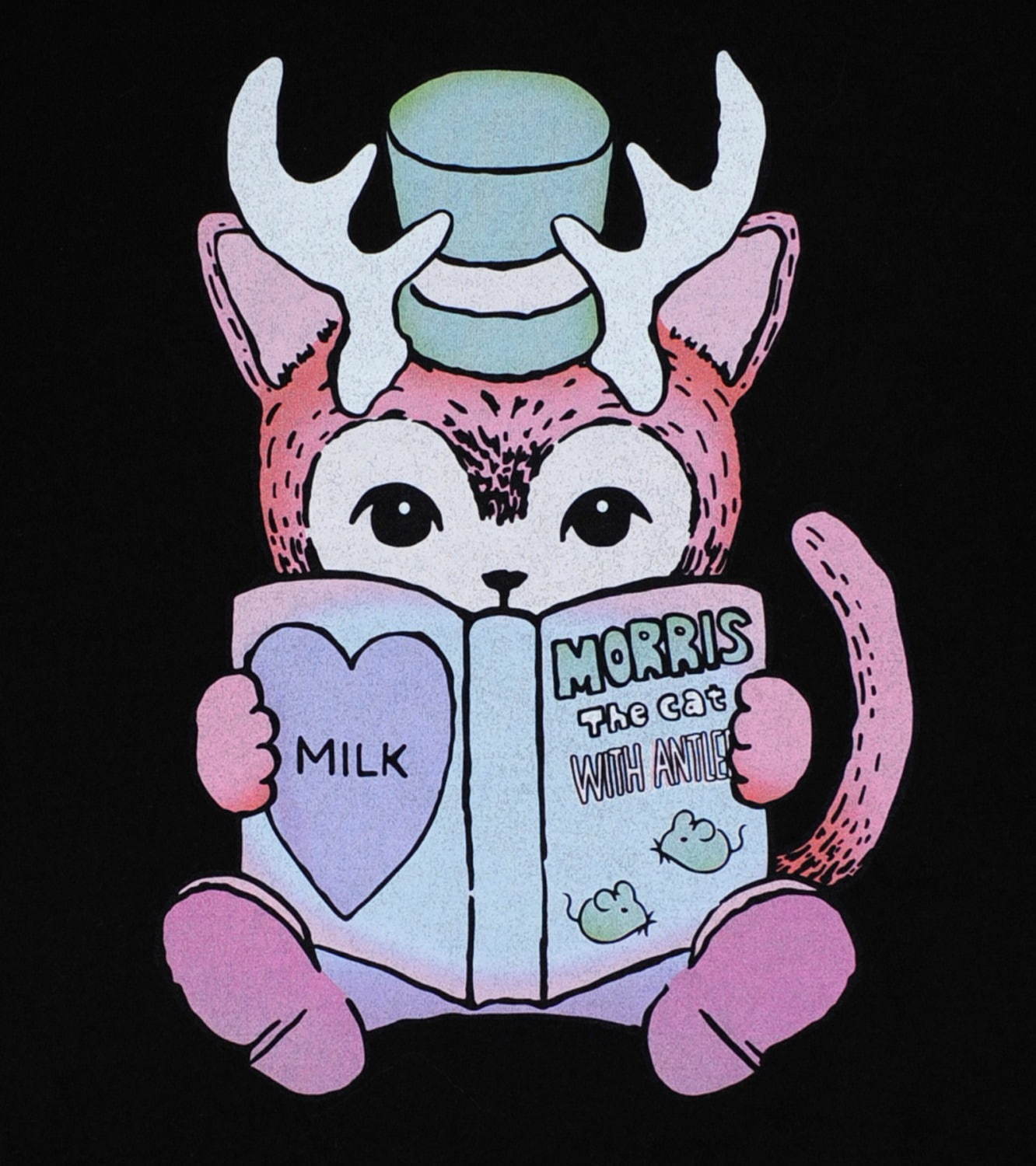 つのがはえた猫“モリス”とMILKがコラボ！大きなハートの金ボタン