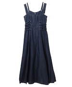 キャンディ ストリッパー新作“パウダリーカラー”の丸襟ファーコート＆プリーツデニムドレス｜写真9