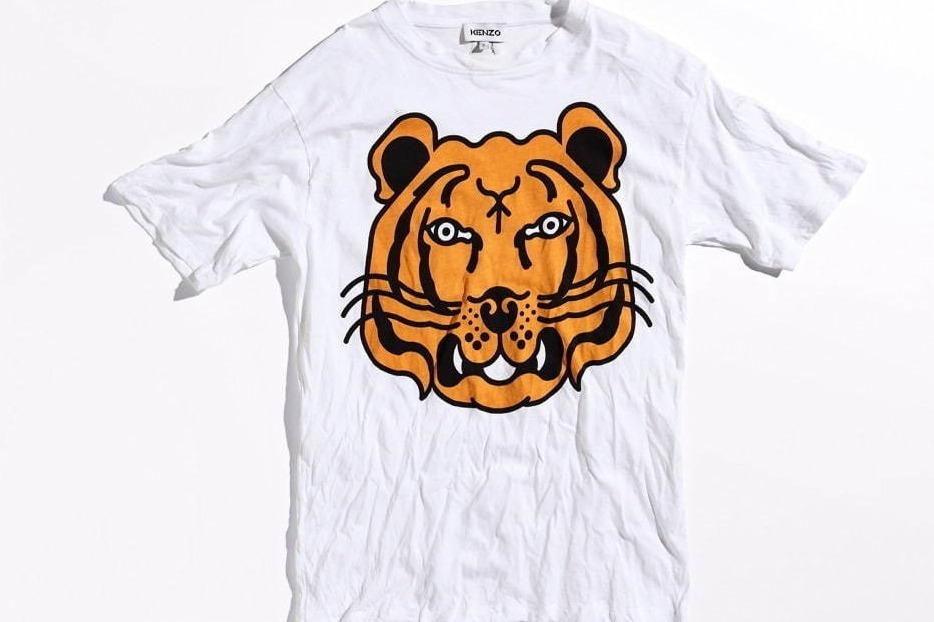 ケンゾーの新作Tシャツ - 胸に“虎”モチーフ配した全4色で、リサイクル 