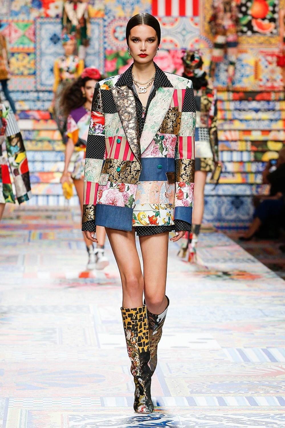 名作 パリコレモデル DOLCE&GABBANA W-ZIP P COAT 48