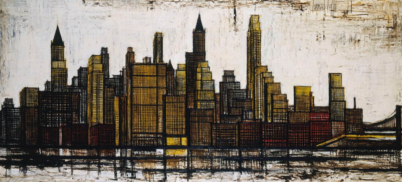 ベルナール・ビュフェ《ニューヨーク：マンハッタン》1958年 油彩