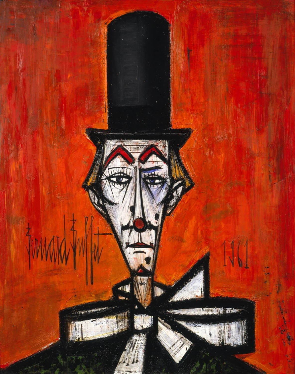 ベルナール・ビュフェ 《ピエロの顔》 1961年 油彩・カンヴァス ベルナール・ビュフェ美術館所蔵