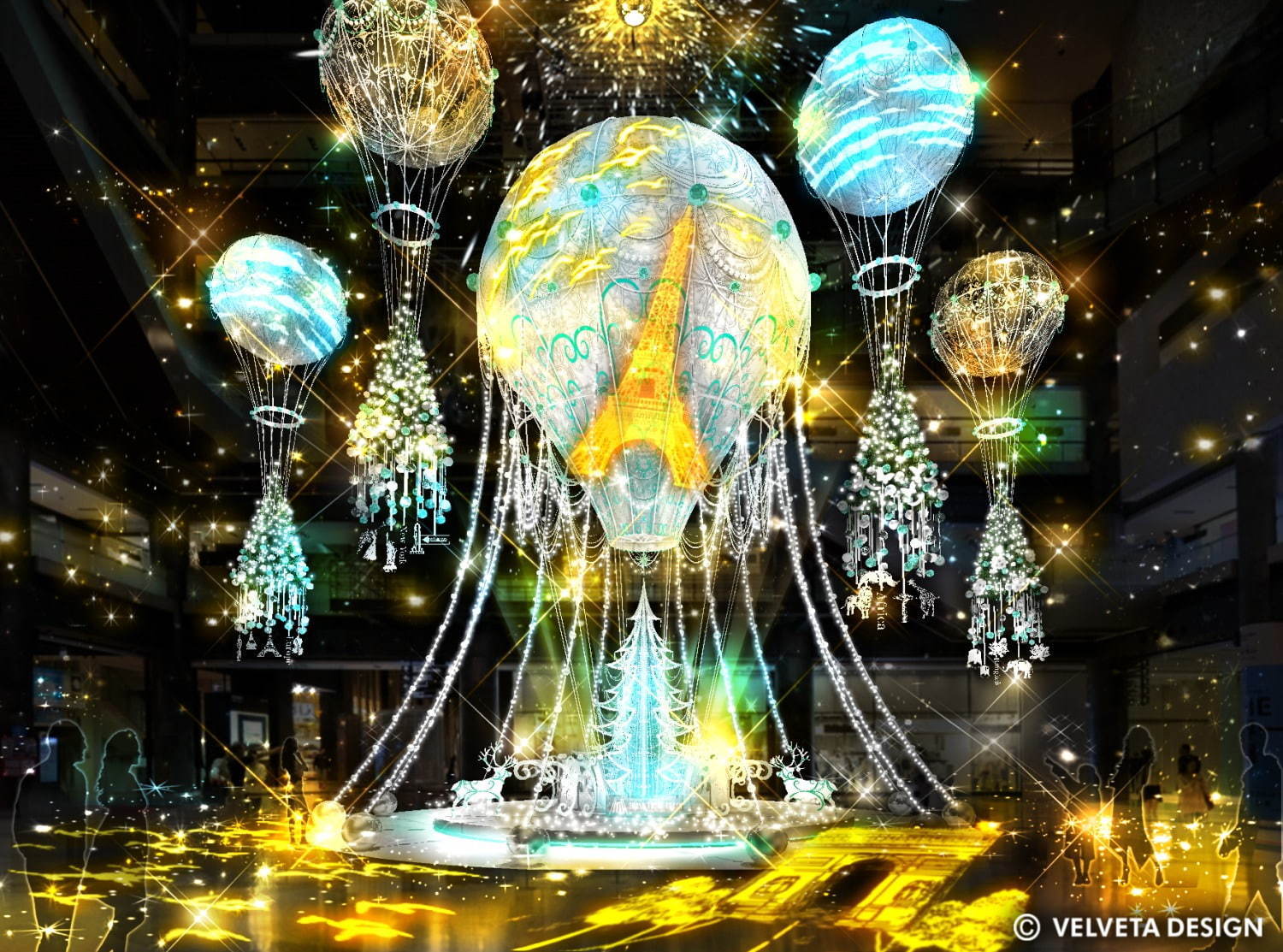 グランフロント大阪のクリスマスイルミネーション、巨大“気球”ツリー＆約40万球のLED輝く街路樹｜写真4