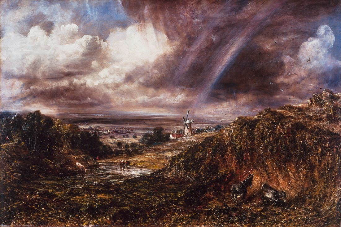 ジョン・コンスタブル《虹が立つハムステッド・ヒース》1836年、油彩／カンヴァス、50.8×76.2cm、テート美術館蔵