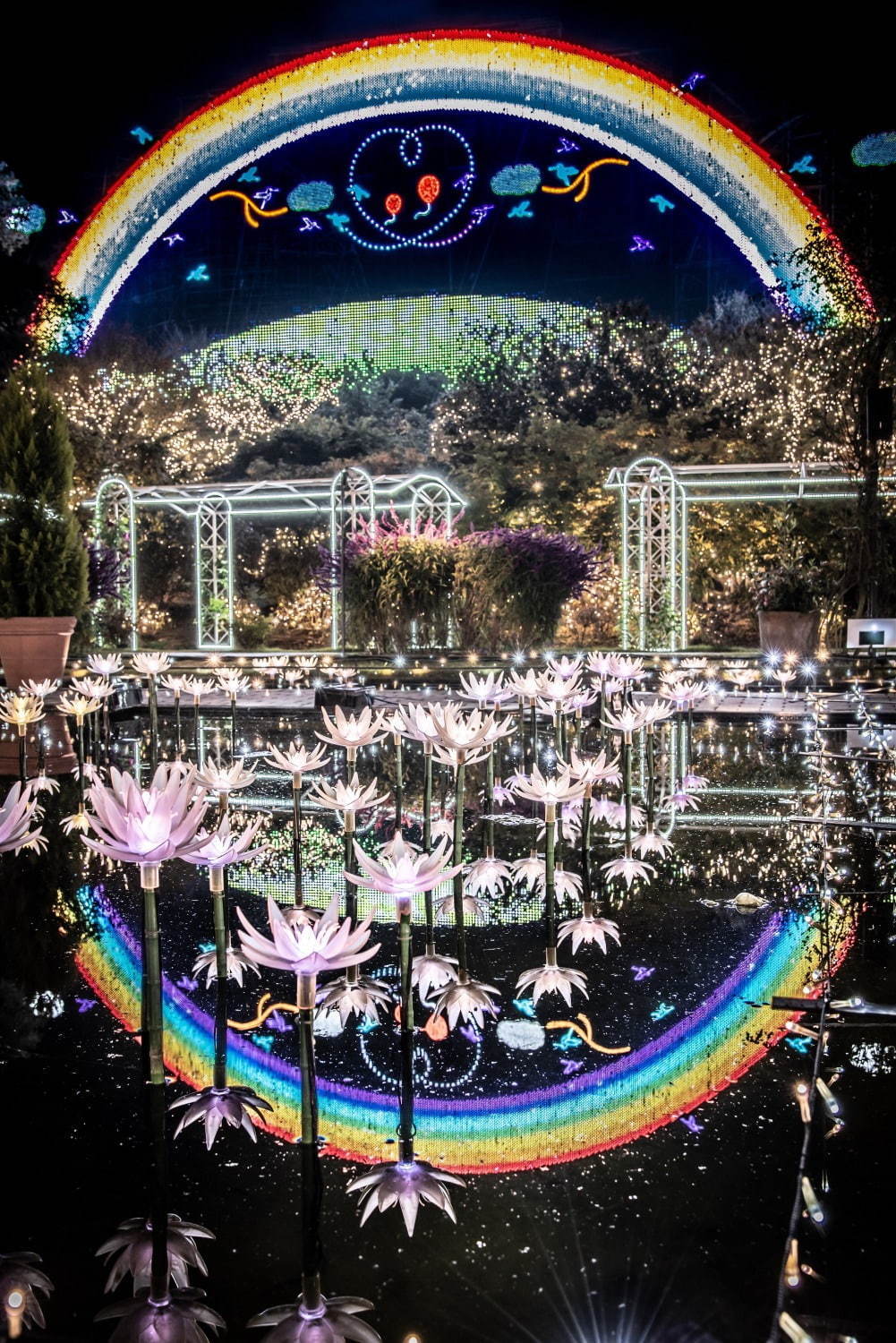 あしかがフラワーパークのイルミネーション2020「光の花の庭」大藤や水連の花を500万球超の光で再現｜写真11