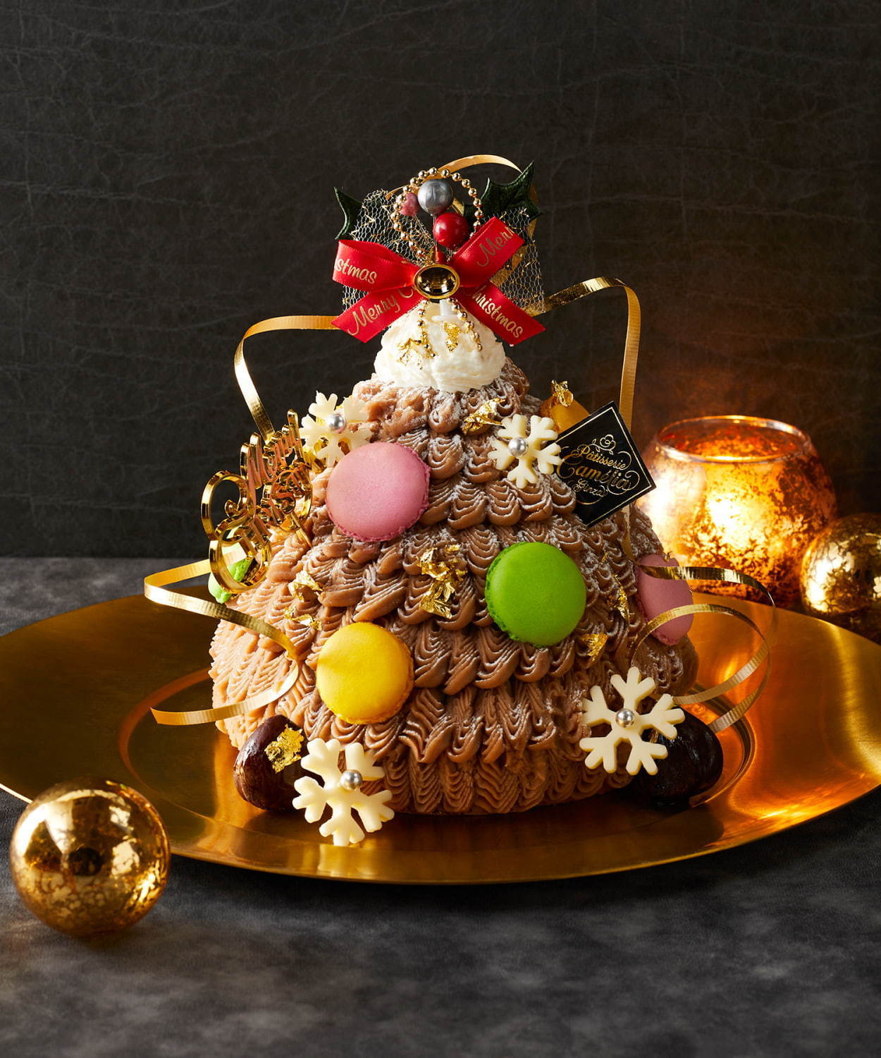 銀座三越のクリスマスケーキ2020、クリスマスツリーモチーフのモンブランや白イチゴのケーキ｜写真2