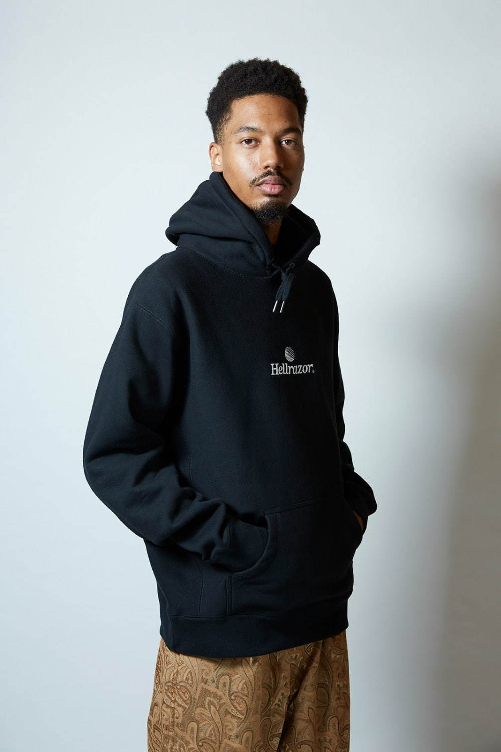 HELLRAZOR DOUBLE PIPING PULLOVER NYLON JACKET / BLACK (ヘル