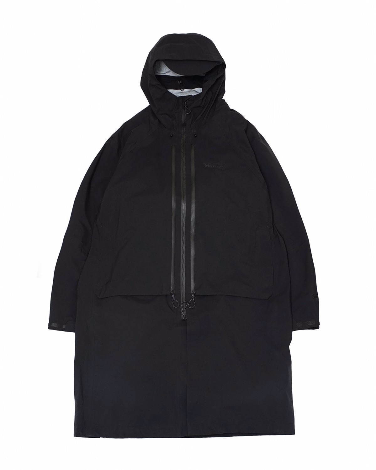 〈ネーム×マーモット〉防水素材のナイロンフーデッドコート