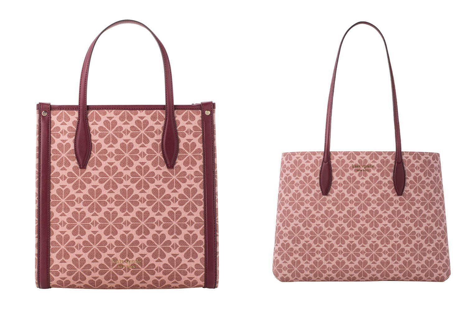 左から)SPADE FLOWER COATED CANVAS MEDIUM NS TOTE 32,000円、  SPADE FLOWER COATED CANVAS LARGE TOTE  35,000円