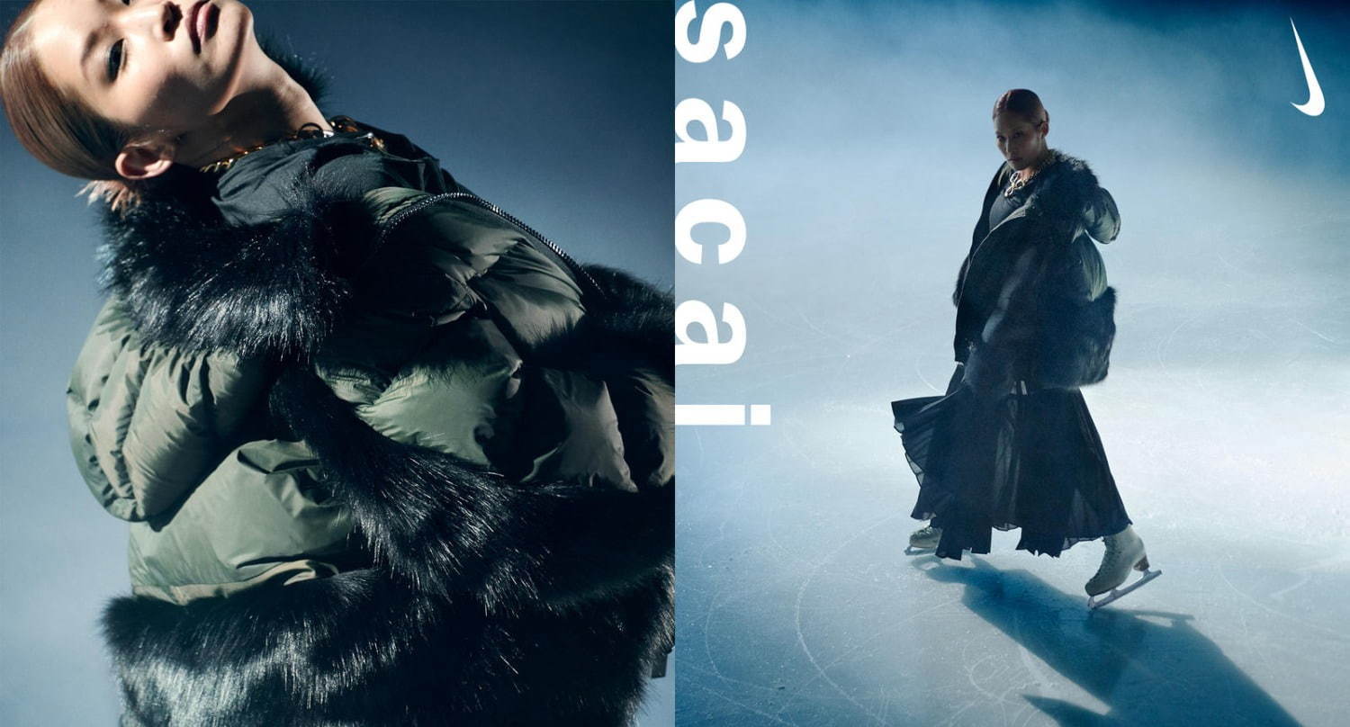 sacai×ナイキのアウター、ウールメルトン＆フォーファーを配したMA-1ハイブリッドパーカーなど｜写真4