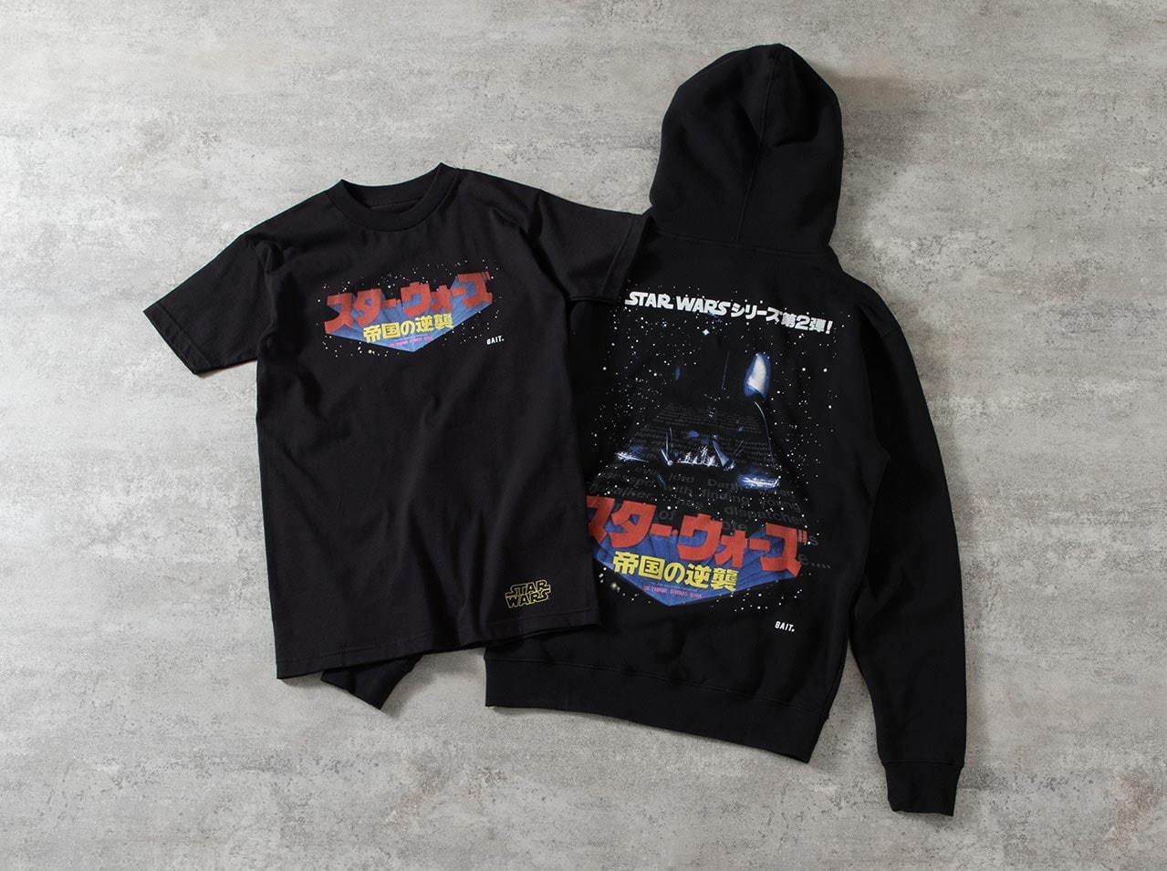 <Star Wars Empire Strike Back width="1279" height="955">BAIT Men Japanese Tee 5,800円＋税
<Star Wars Empire Strike Back>BAIT Men Japanese Tee Hoody 14,500円＋税