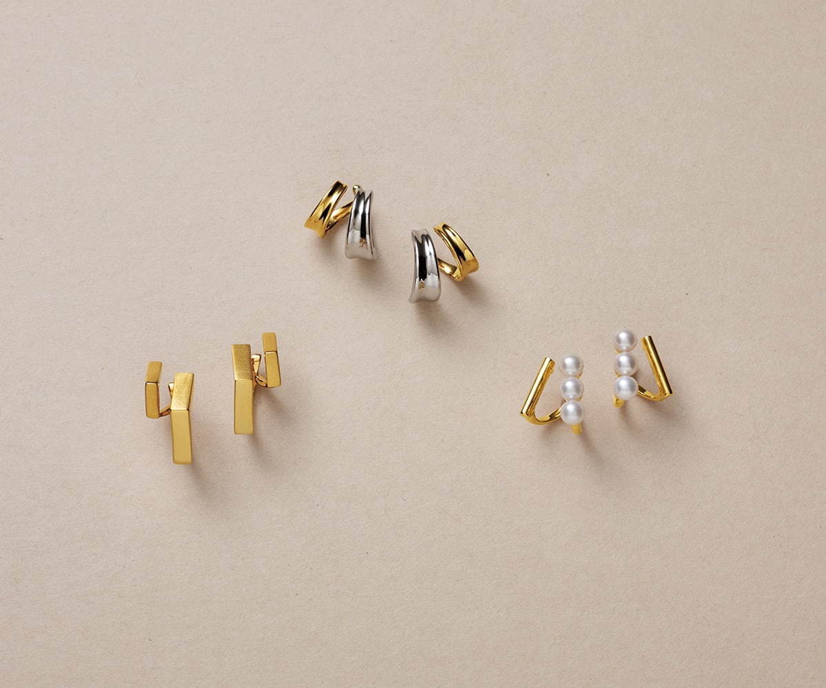 ジュエッテの人気ジュエリー「ダブルピアス」に新作、上品パール 