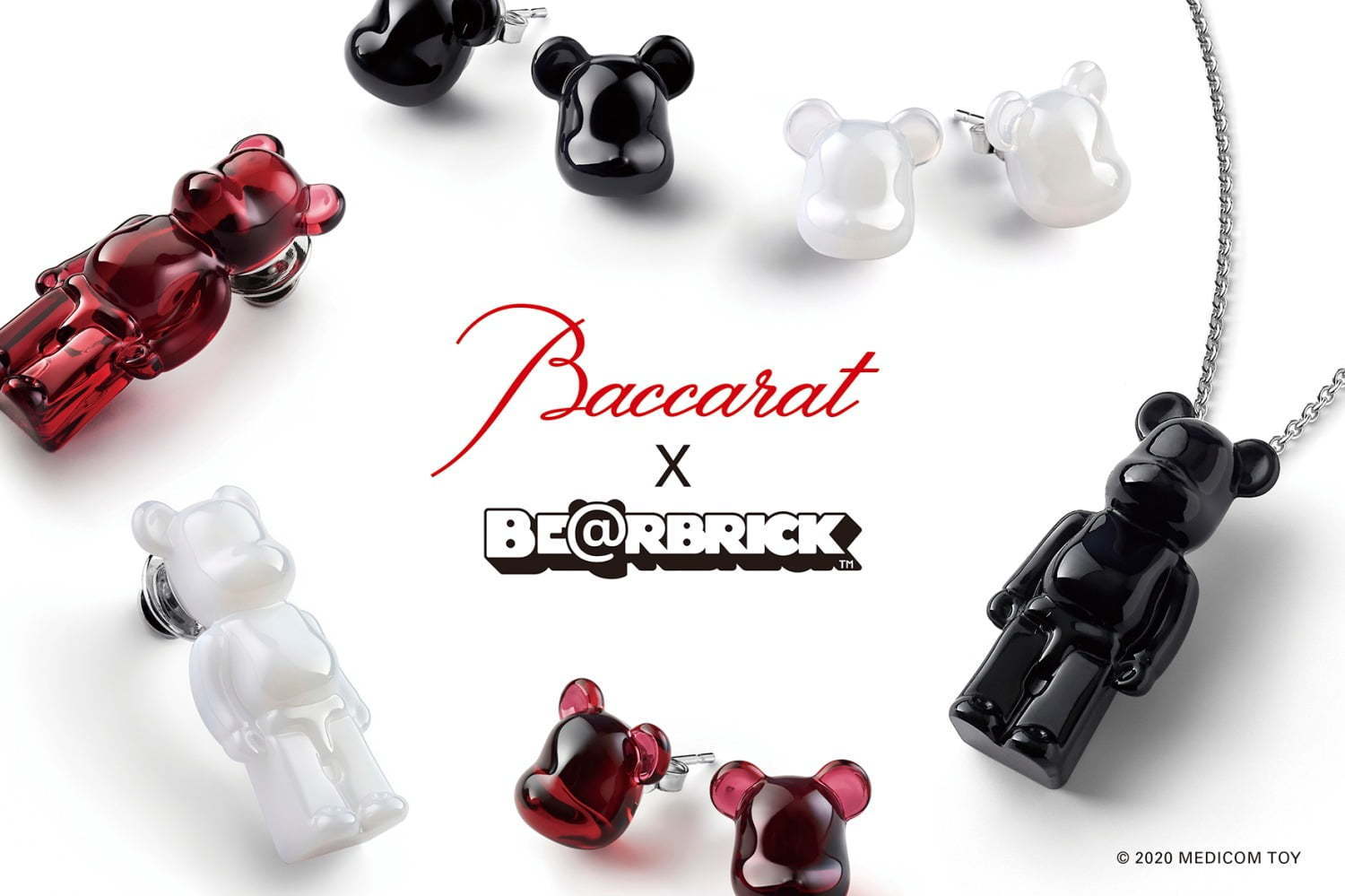 バカラ フィギュア ベアブリック BE@RBRICK メディコムトイ MEDICOM TOY クリスタルガラス ブラック - icaten