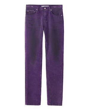 JOHN LAWRENCE SULLIVAN 5POCKET FLOCKED DENIM PANTS