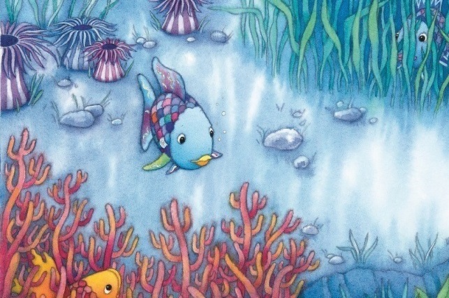 絵本｜絵本「にじいろのさかな」マーカス・フィスター特別展、神戸ファッション美術館で - 原画など約180点