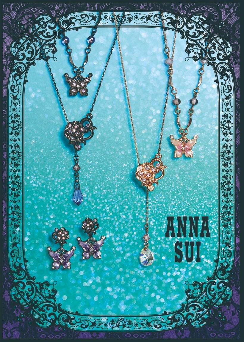 アナスイ ANNA SUI 蝶々 バラ ネックレス