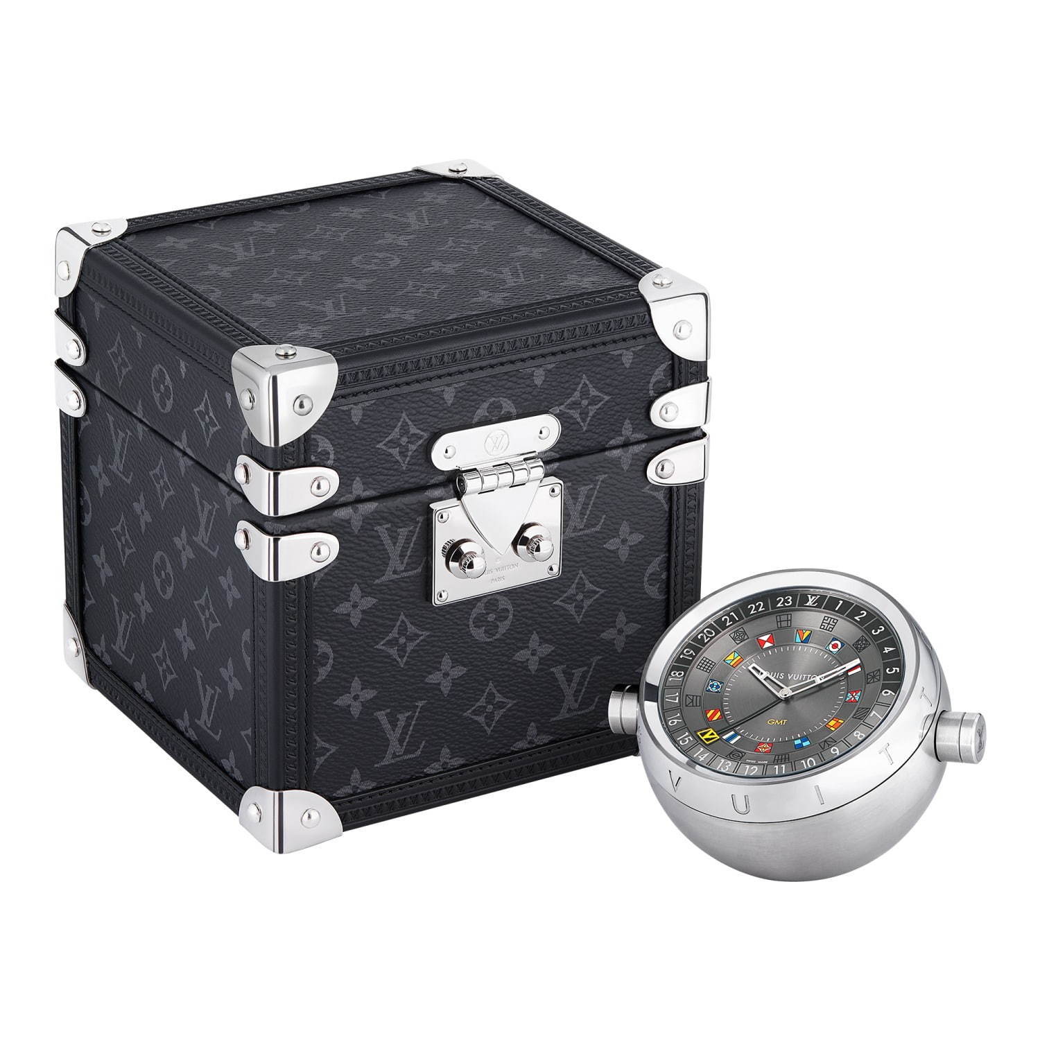 ルイ・ヴィトン新作テーブルクロック、カラフル“フラッグ”を配した時計 