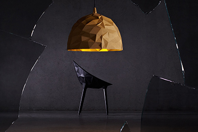 ディーゼルのホームコレクション新作-水銀の滴のようなランプや流れるようなラインのチェア