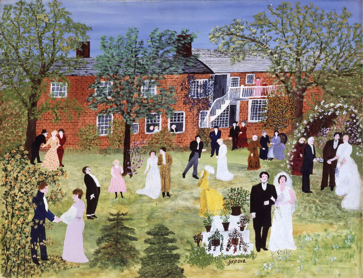 アンナ・メアリー・ロバートソン・“グランマ”・モーゼス 《村の結婚式》 1951年 ベニントン美術館蔵