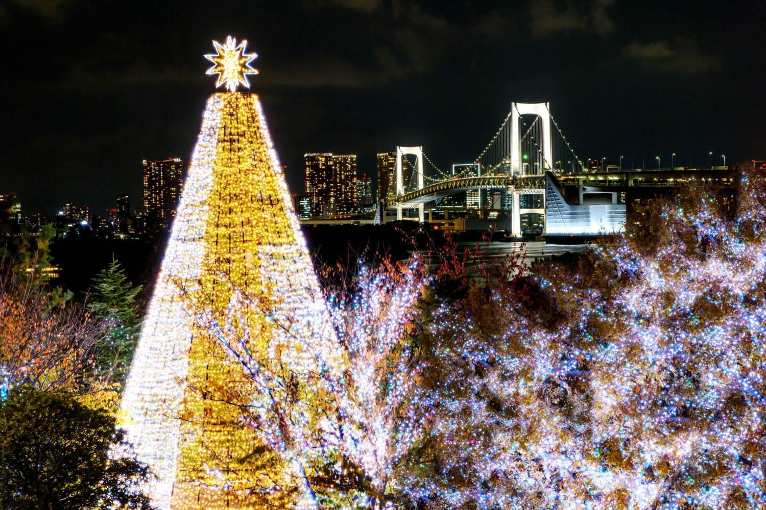 「お台場イルミネーション“YAKEI”」冬仕様に、“海”をイメージしたクリスマスツリーなど