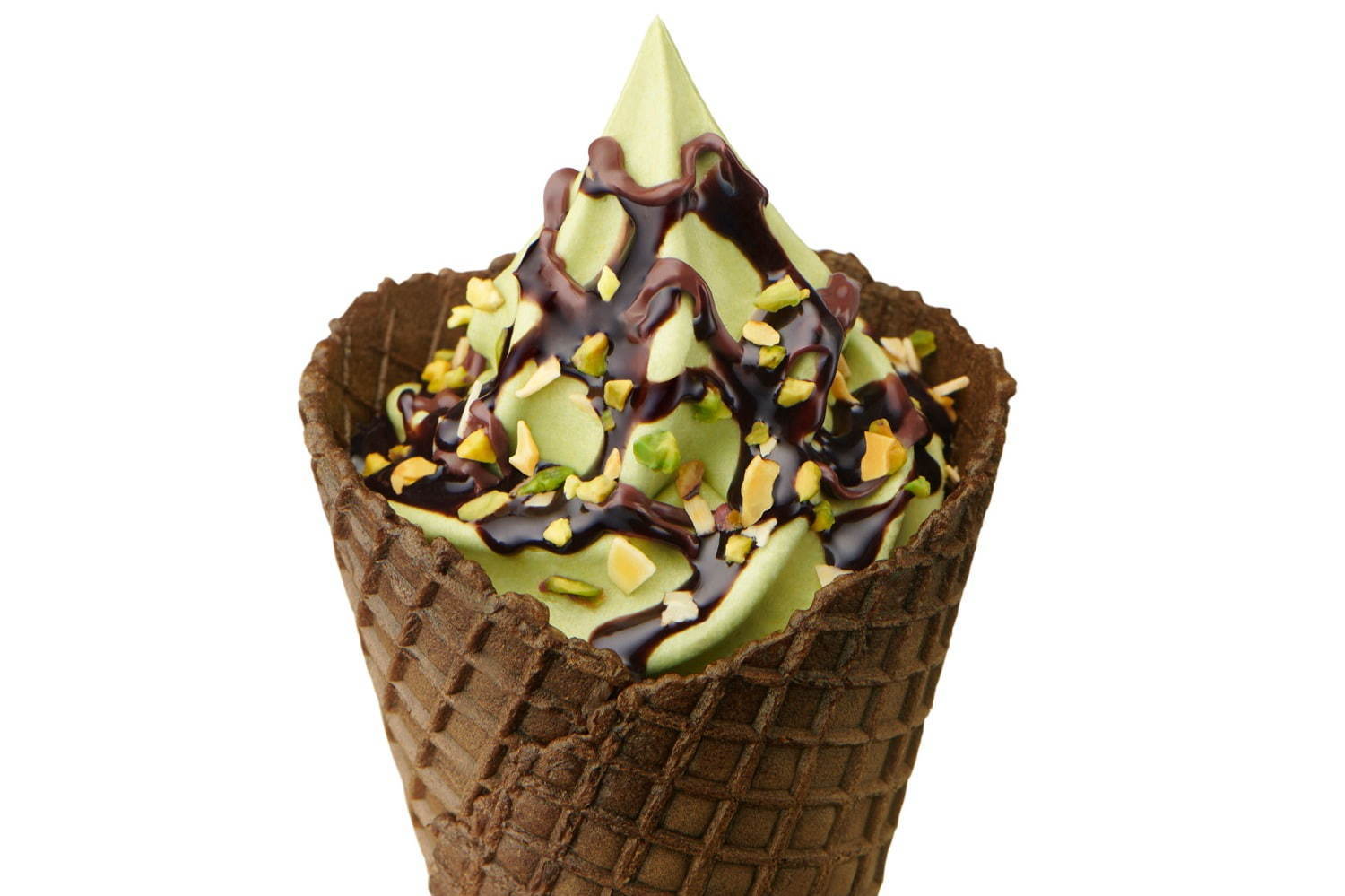 ミニストップの新作ソフトクリーム ショコラピスタチオ 初のピスタチオフレーバー 濃厚チョコソース ファッションプレス
