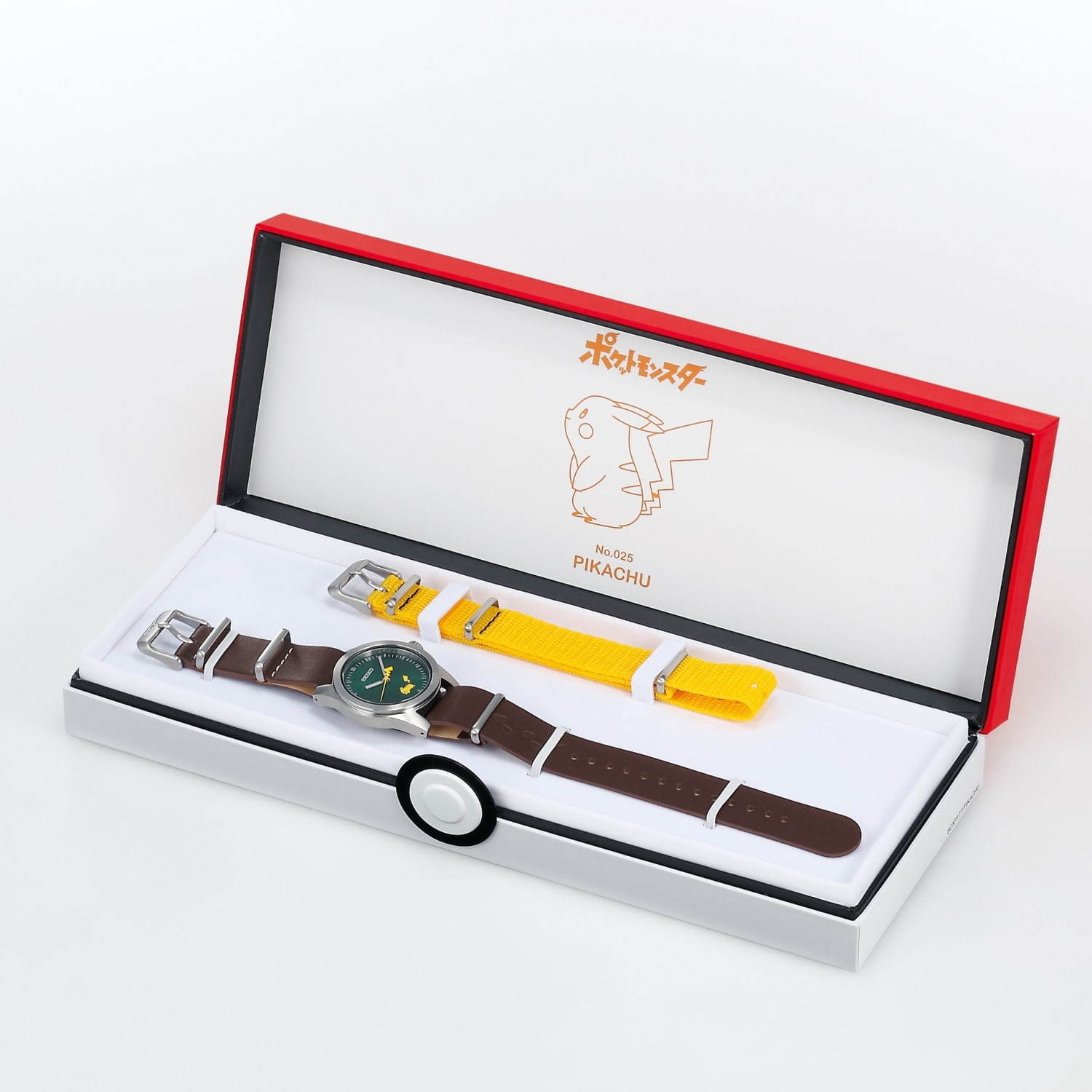 セイコー＆ポケモンの限定腕時計、ピカチュウを配したダイヤル