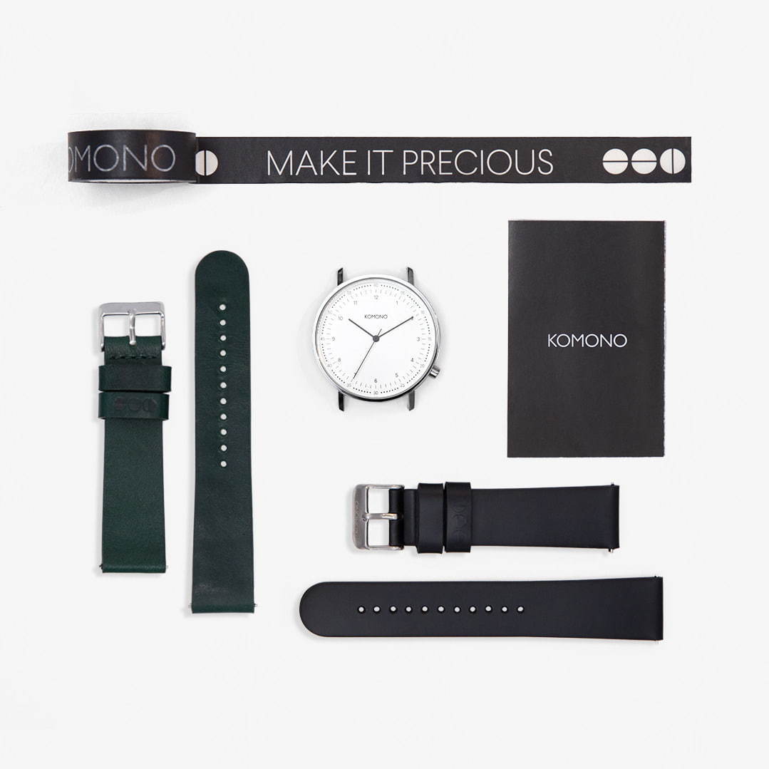 コモノの新作腕時計"カスタム"できる2色ベルト付きギフトボックス、バーガンディや深みグリーン｜写真11
