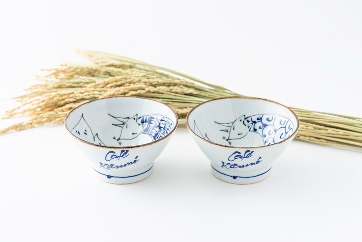 CAFÉ KITSUNÉ×AKOMEYA TOKYO 波佐見焼茶碗 3,200円＋税
※12月8日(火)発売