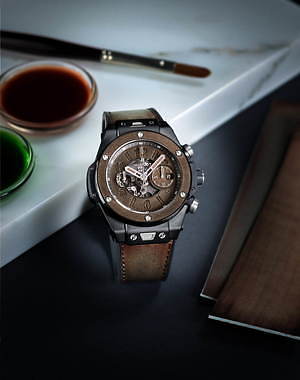 ウブロ×ベルルッティの腕時計、ベゼルにまでコールドブラウンの"ヴェネチアレザー"を用いて｜写真1