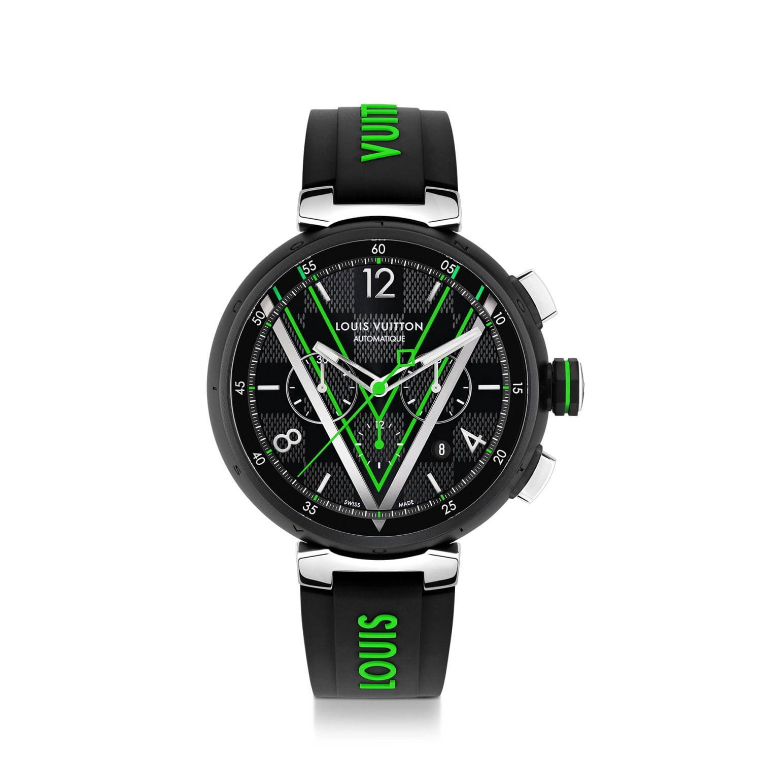 ルイ・ヴィトン「タンブール」に“ネオングリーン”の新作腕時計、大胆V ...