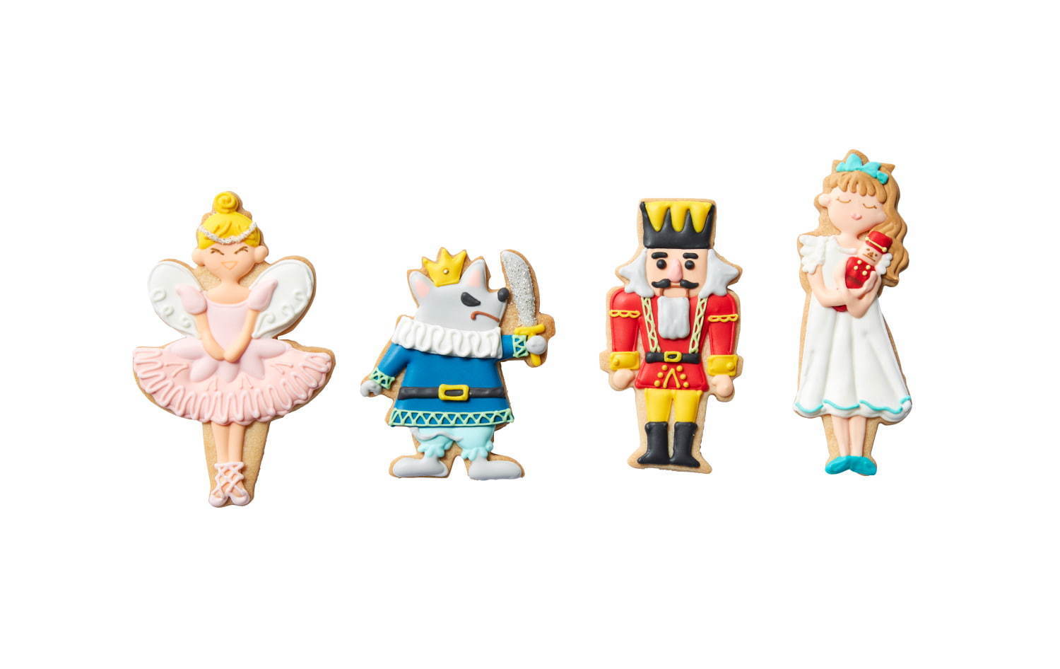 「ベリーデコ」アイシングクッキー 左から)妖精、ねずみの王様、くるみ割り人形、クララ 各540円(税込) ＜販売期間：2020年12月2日(水)～12月25日(金)＞