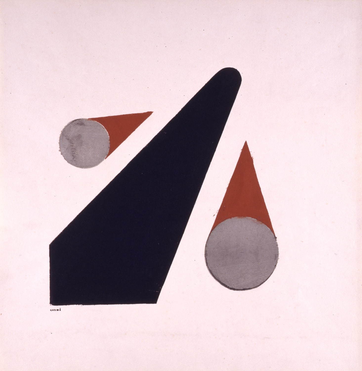 恩地孝四郎《空旅抒情1 離陸》1938年、木版、千葉市美術館蔵