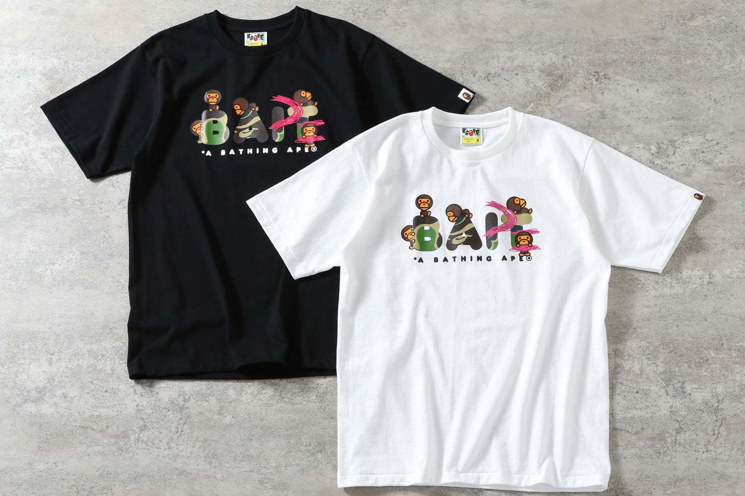 人気　アベイシングエイプ　パイレーツストア　ベイビーマイロプリントTシャツ