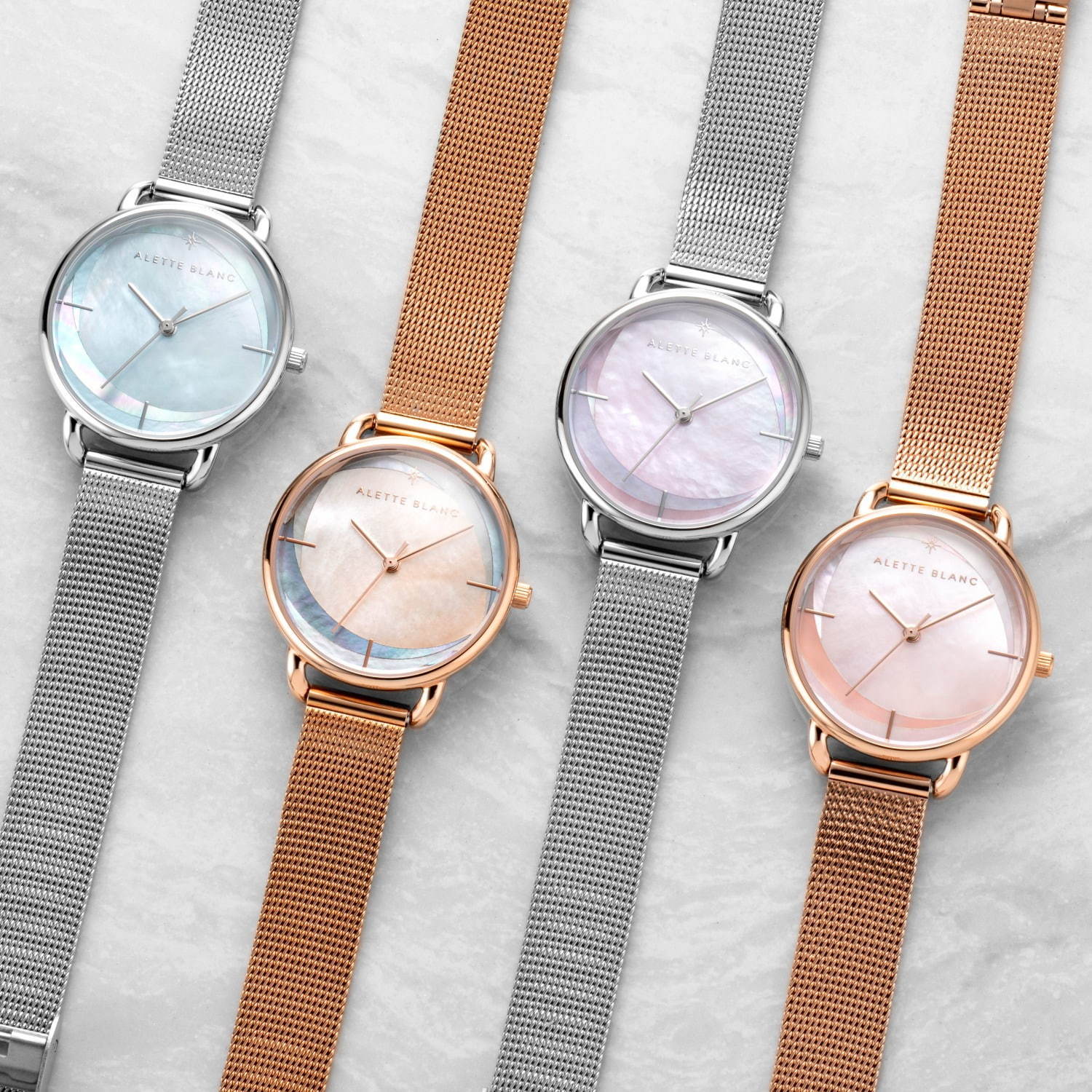 アレットブランの新作腕時計「ブリーズ コレクション」3色パールで“そよかぜ”を表現 コピー