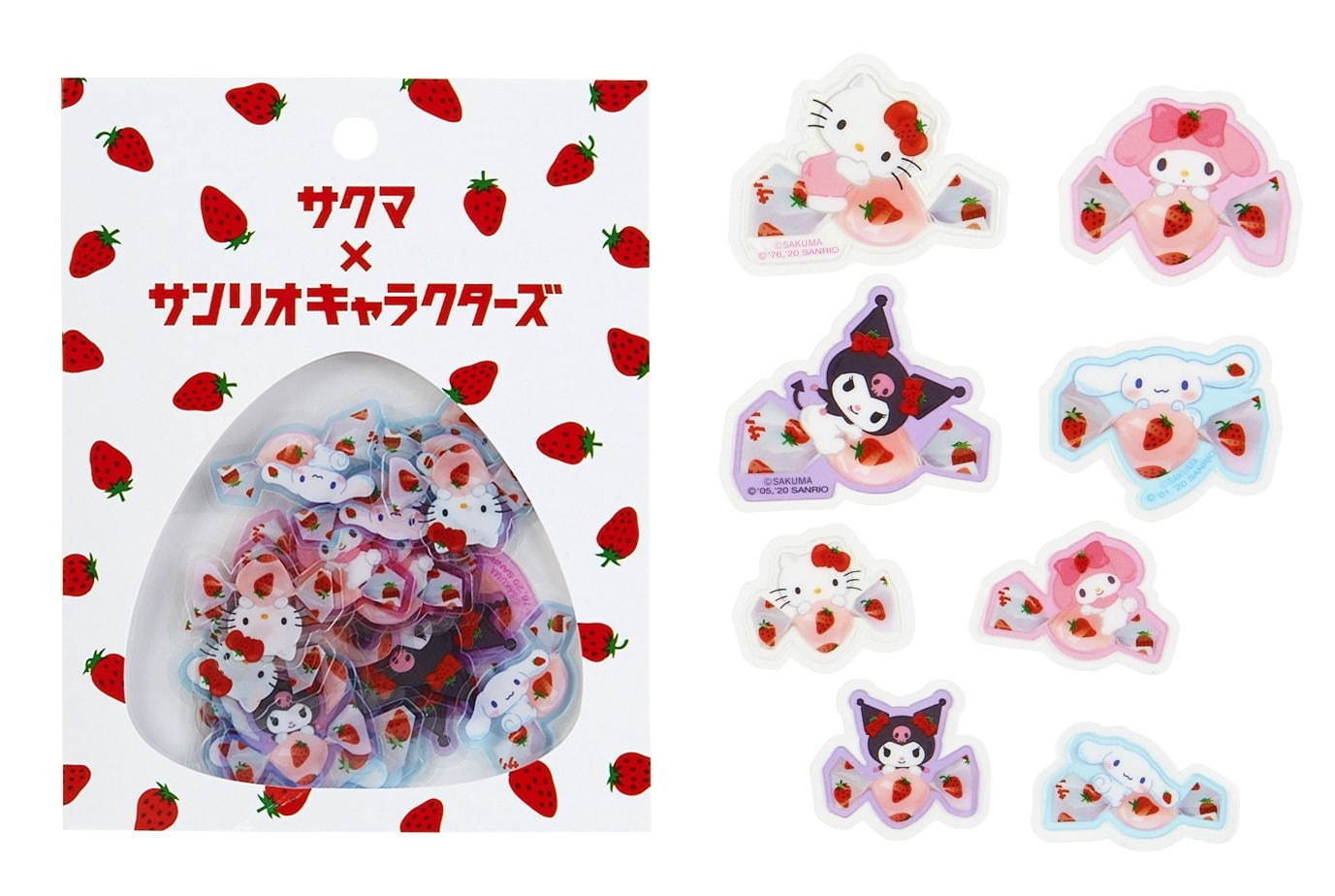 サクマ製菓「いちごみるく」×サンリオ、ハローキティやマイメロディの“キャンディ型”ポーチなど｜写真13