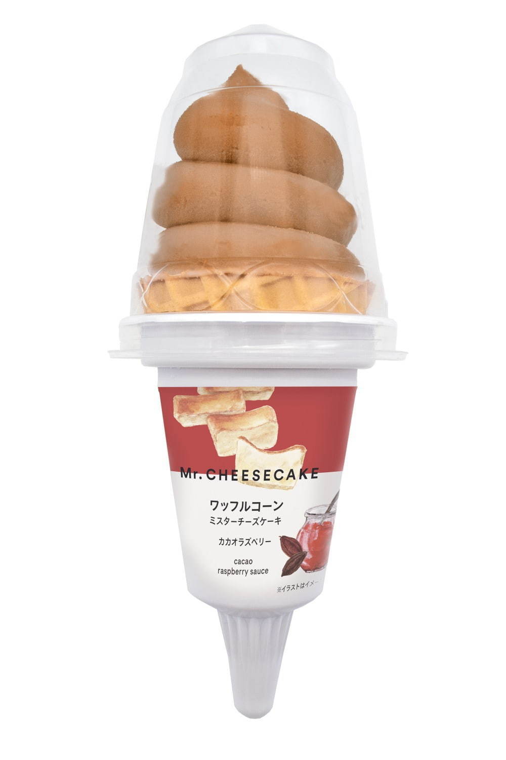 「ワッフルコーン ミスターチーズケーキ カカオラズベリー」288円＋税