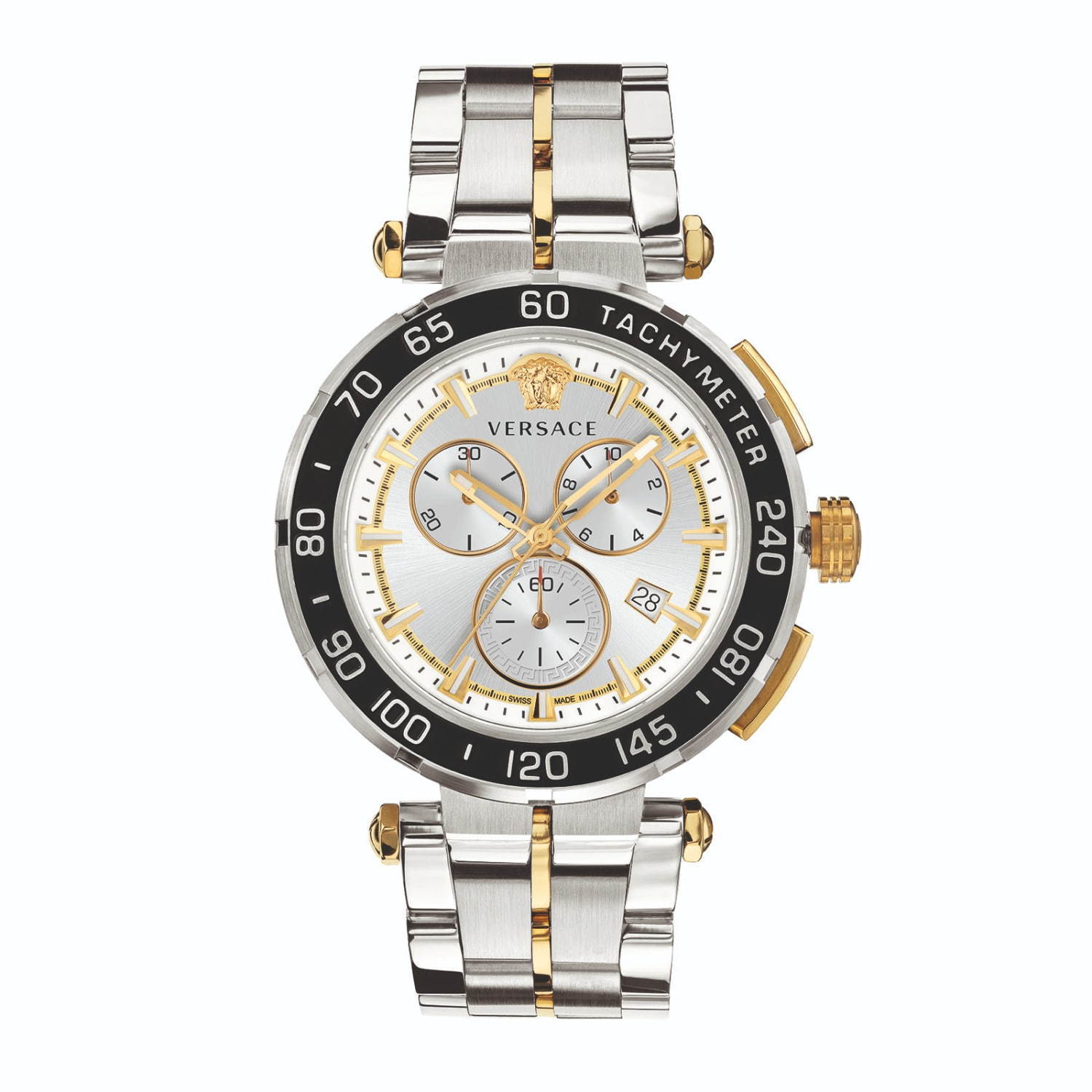 ヴェルサーチェ“文字盤が光る”新作メンズ腕時計「グレカ クロノ