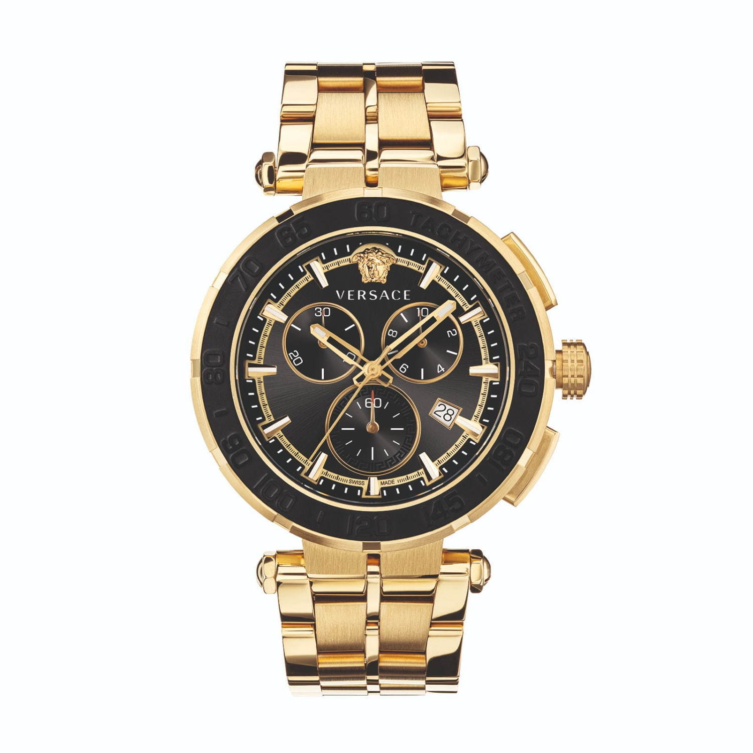 ヴェルサーチェ“文字盤が光る”新作メンズ腕時計「グレカ クロノ