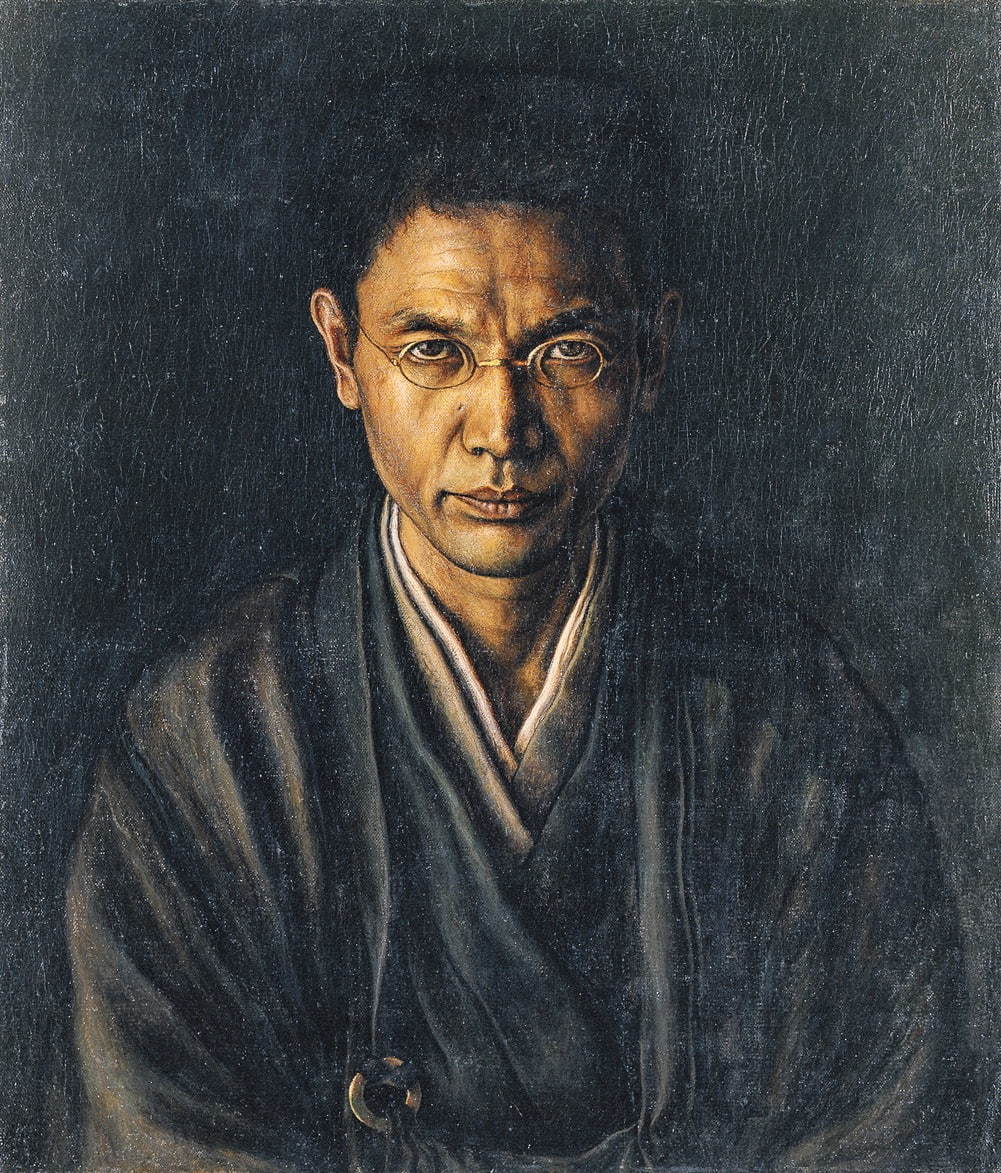 髙島野十郎《絡子をかけたる自画像》1920年 福岡県立美術館