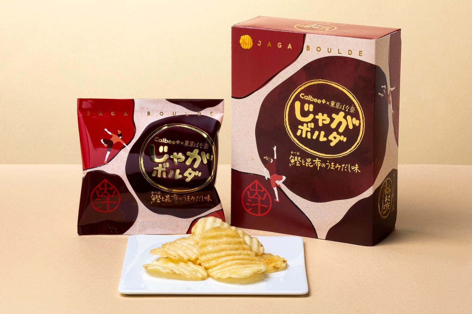 じゃがボルダ「Calbee+×東京ばな奈 じゃがボルダ 鰹と昆布のうまみだし味」4袋入 756円