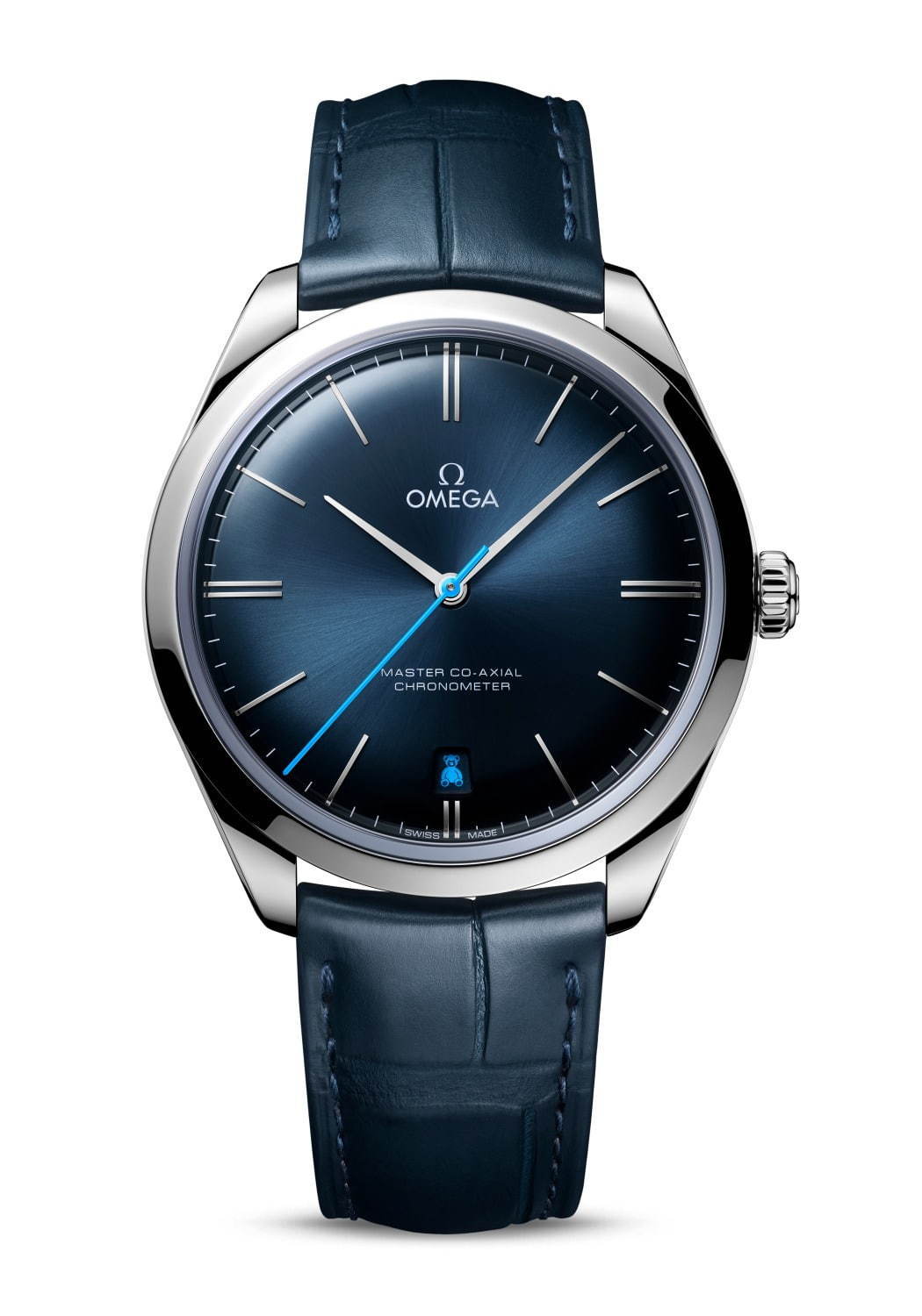 オメガの新作腕時計 デ ヴィル トレゾア オービス テディベア を文字盤の日付窓に配して ファッションプレス