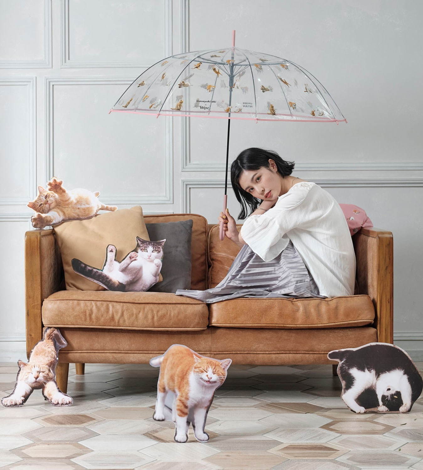 Wpc.×猫写真家・沖昌之の“ねこ柄”ビニール傘、茶トラ猫や“ぶさかわ”猫が一面に｜写真1